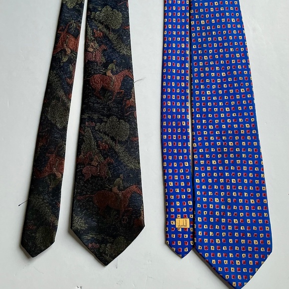 2 Dunhill all silk ties made in Italy 🇮🇹 - Picture 1 of 5